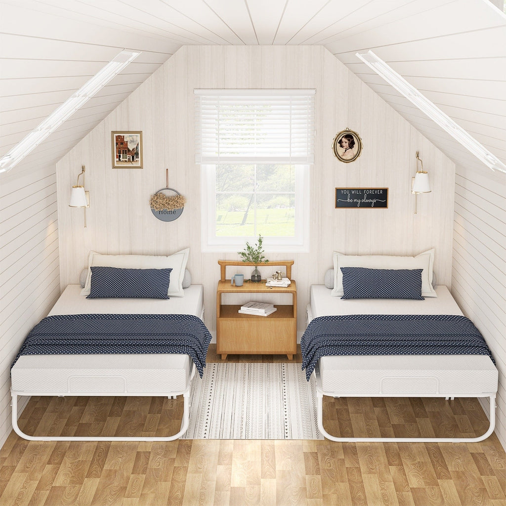 38'' Folding Bed with Mattress, Portable Foldable Bed with Storage Cover