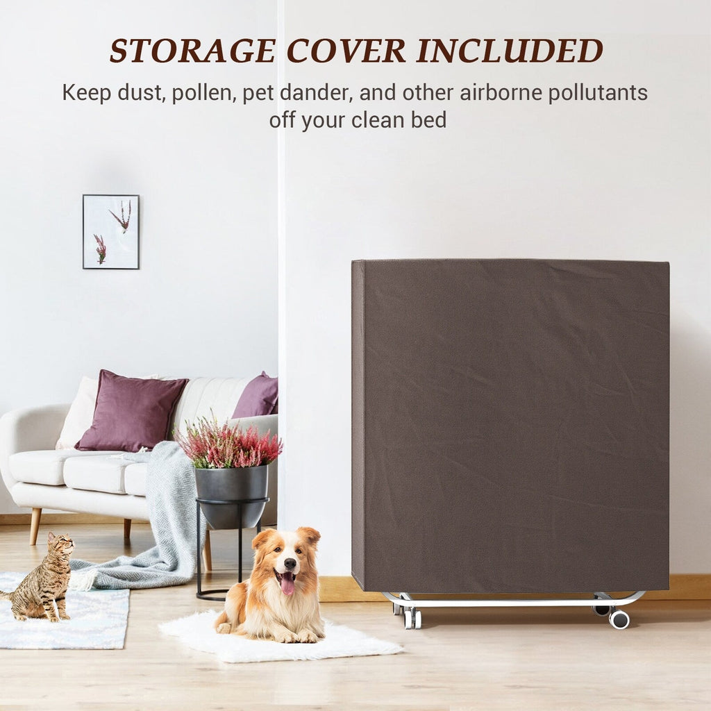 38'' Folding Bed with Mattress, Portable Foldable Bed with Storage Cover