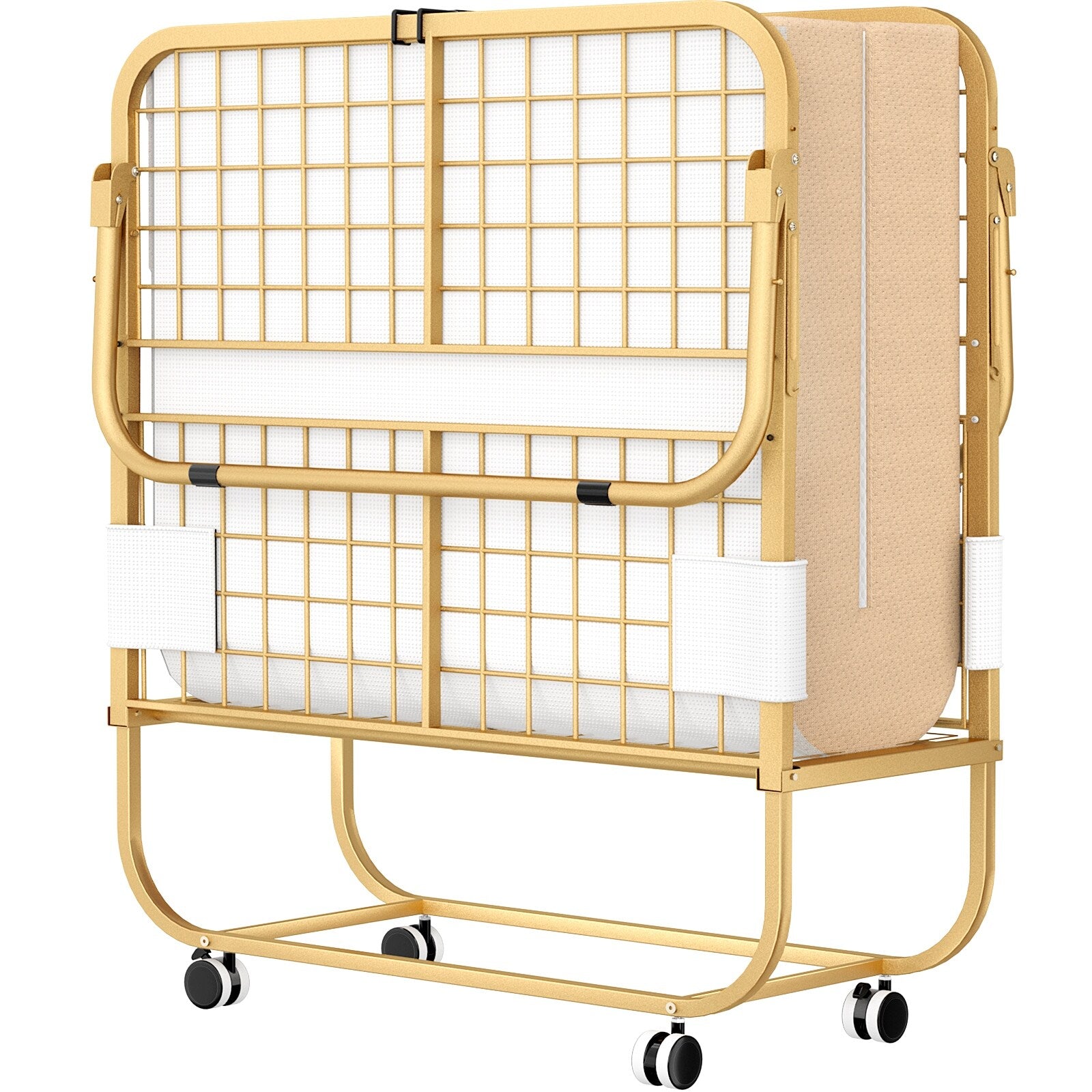 38'' Folding Bed with Mattress, Portable Foldable Bed with Storage Cover