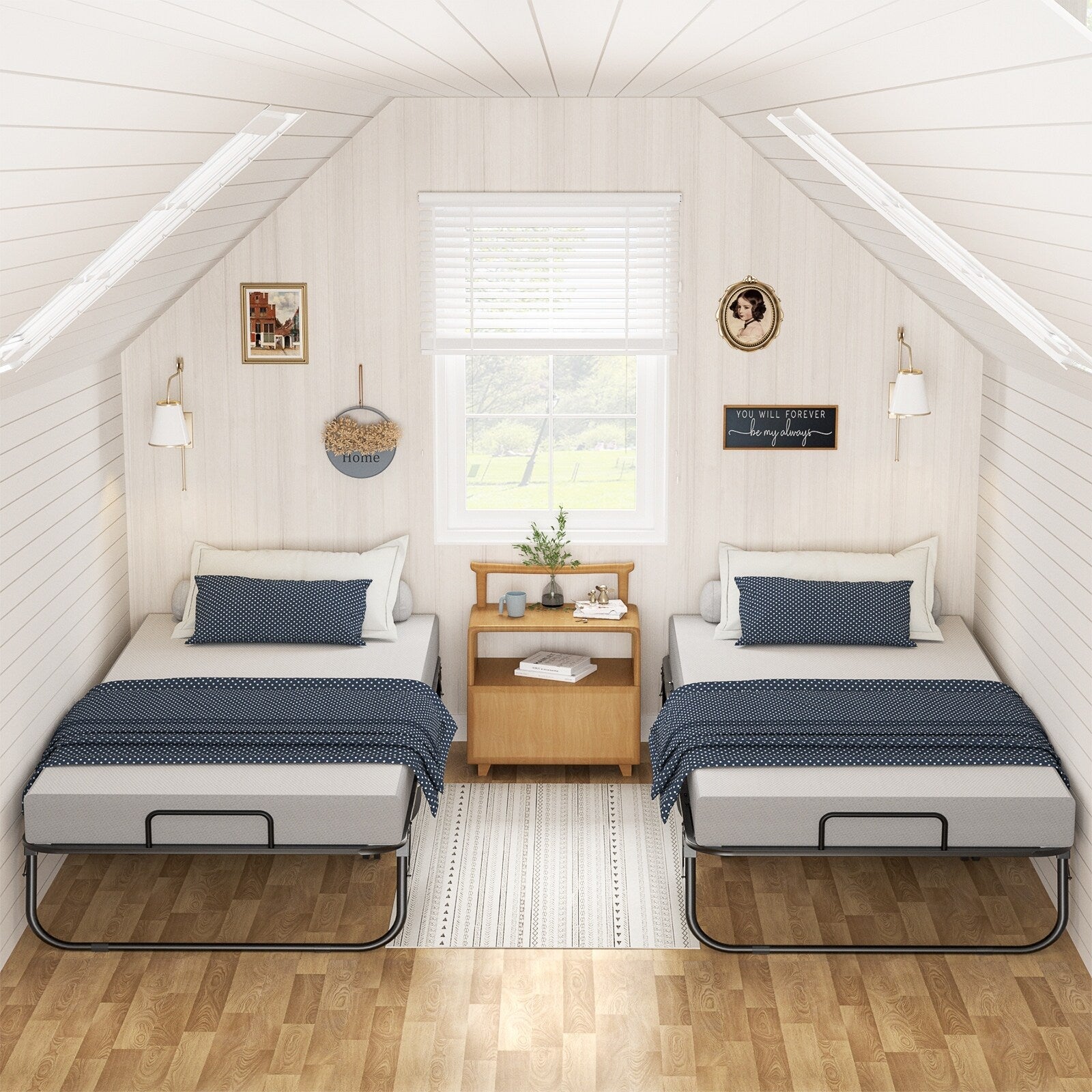 38'' Folding Bed with Mattress, Portable Foldable Bed with Storage Cover